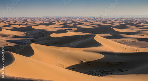 Aerial view of winding desert canyons and dry riverbeds under cloudy sky Vector