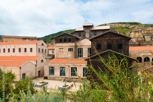 Принти на полотні Panoramic view of The Laveria (ore-washing facility) in Argentiera, abandoned mi