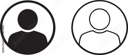User avatar outline icon set for profile account person symbol UI and social media design use