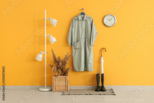 Interior of room with lamp,...