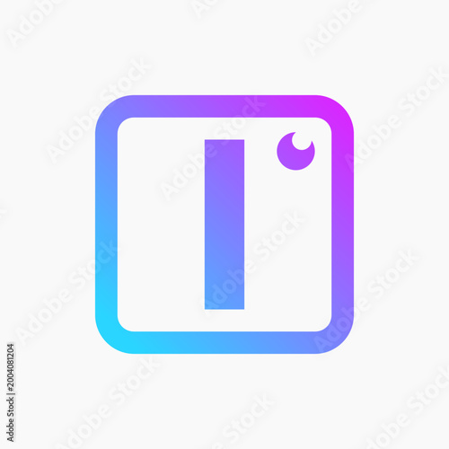 Vibrant gradient frame wraps a bold vertical bar. Soft, modern aesthetic appeals to tech and design audiences. Ideal for app interfaces or digital branding projects