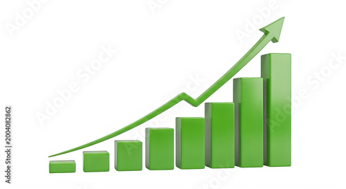 Free Download Growing bar chart with upward green trend - GFXLoad