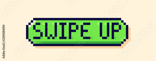 Swipe up pixel art green button.