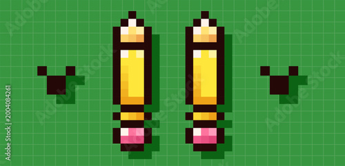 Back to School pixel art pencil.
