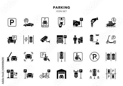 Parking icon set