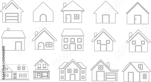 House Outline Eps Images, Vector File Black and White