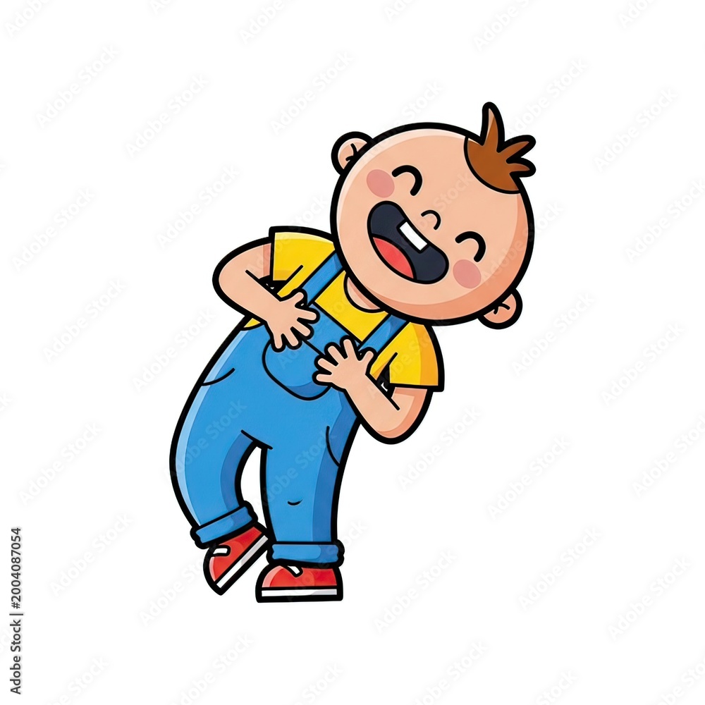 Fototapeta premium Joyful Baby Laughing, Playful Illustration, Fun Environment, Colorful Design, Cheerful Vibe, Creativity Concept
