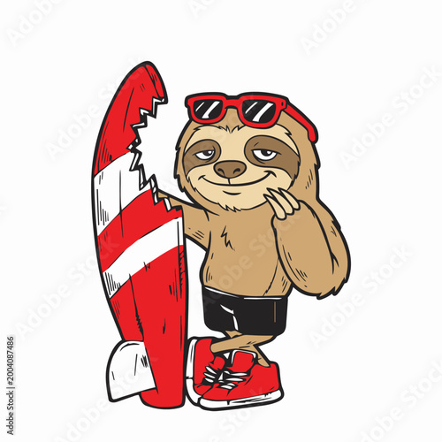 Photos Cute Sloth Wearing Sunglasses Shoes.