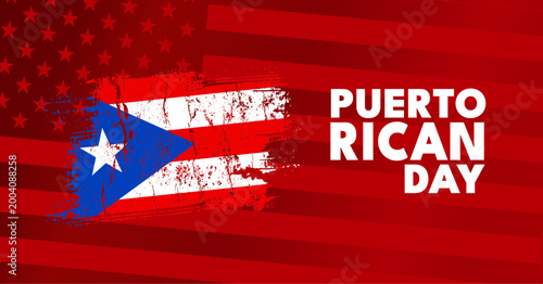 Εκτύπωση καμβά Puerto Rican Day - banner, poster, vector illustration