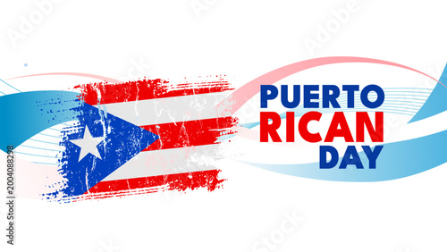 фотографія Puerto Rican Day - banner, poster, vector illustration