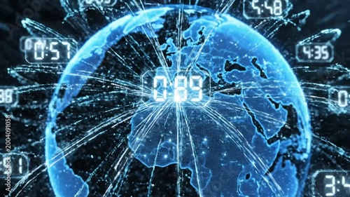 Digital Earth Time: Global Data Visualization of World Time Zones and Connections