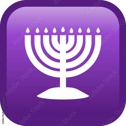 Menorah symbol, vector icon, emoji illustration, isolated on transparent background. 