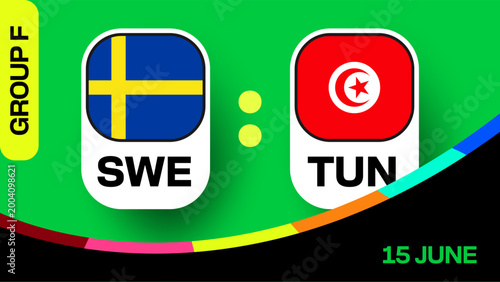 Sweden vs Tunisia Football 2026 Match Announcement Template for a Dynamic Competitive Tournament Presentation