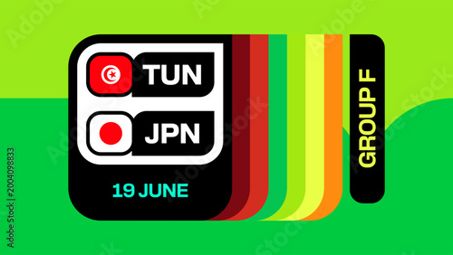 TUN vs JPN Football 2026 Match Announcement Presenting Group F Tournament Schedule with Dynamic Design