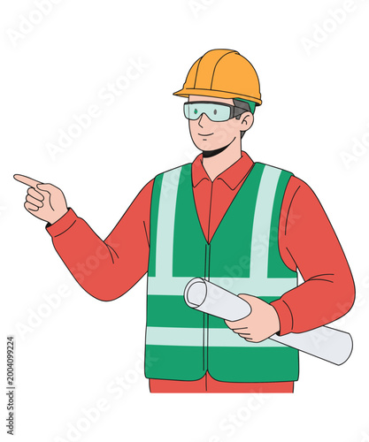 Engineer Worker Vector Illustration