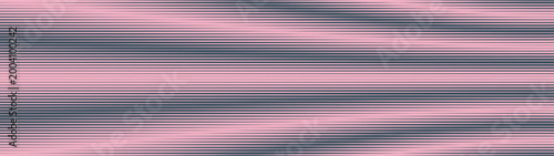 Horizontal lines halftone pattern dynamic striped structure ultra wide 32:9 aspect ratio pink blue vector abstract background. 3d surface ultra wide format retro styled futuristic 80s abstraction