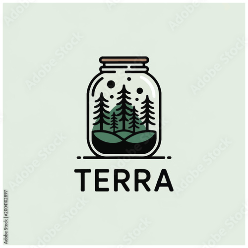 Foto Terra logo with jar and trees.