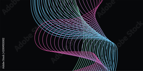 Dynamic Wavy Lines Abstract Design.