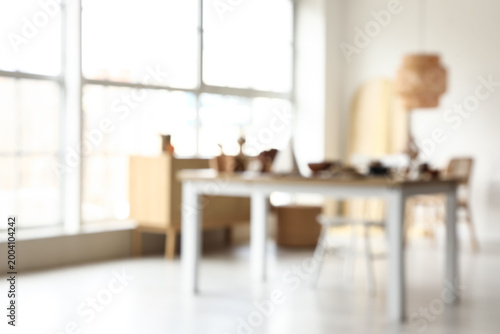Blurred view of sculptor's ...