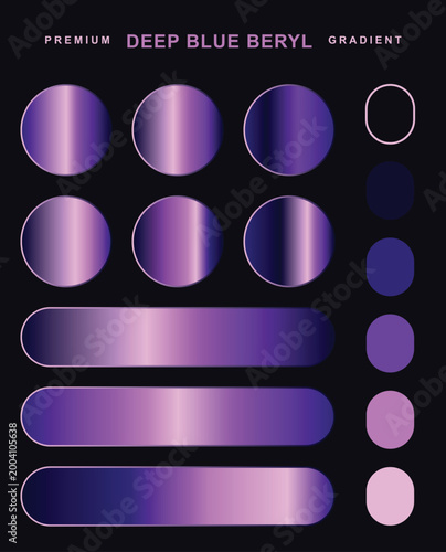 Foto Deep blue beryl gradient color palette vector illustration