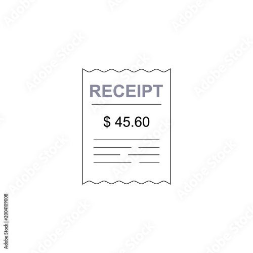 Receipt Paper Bill Invoice Simple Flat Vector Icon