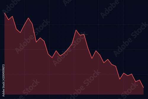 Red falling stock market chart background