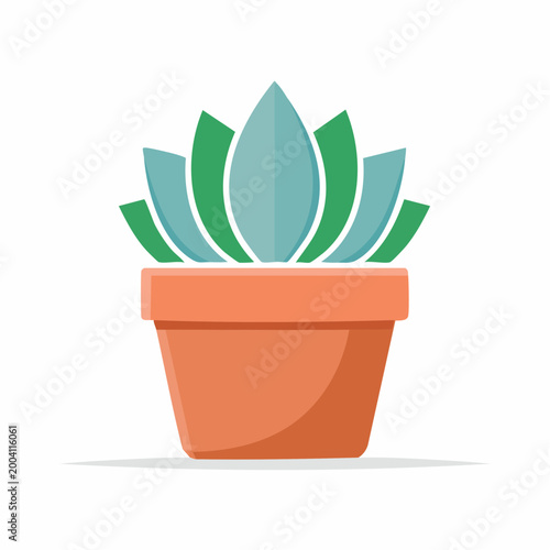 Stylized Succulent Plant in Terracotta Pot