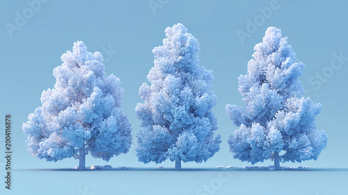 Three Snow-Cedars in Winter