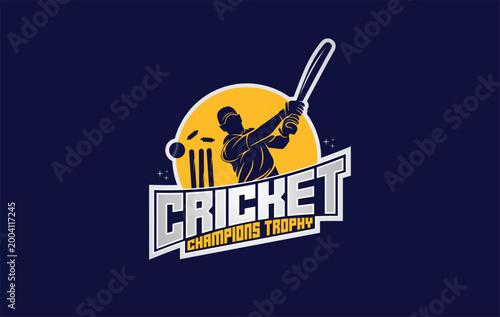 Εκτύπωση καμβά Cricket Champions Trophy Logo ID with Colorful Background