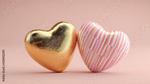 Pink and Gold Striped Heart Candies