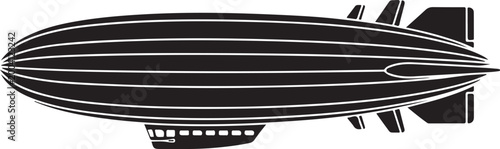 Black airship blimp vehicle illustration.