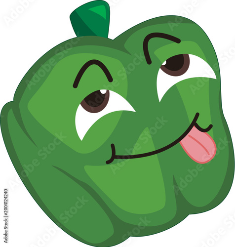 hand drawn green pepper