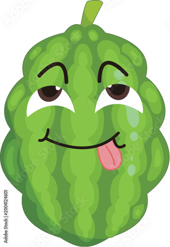 Foto hand drawn bitter gourd