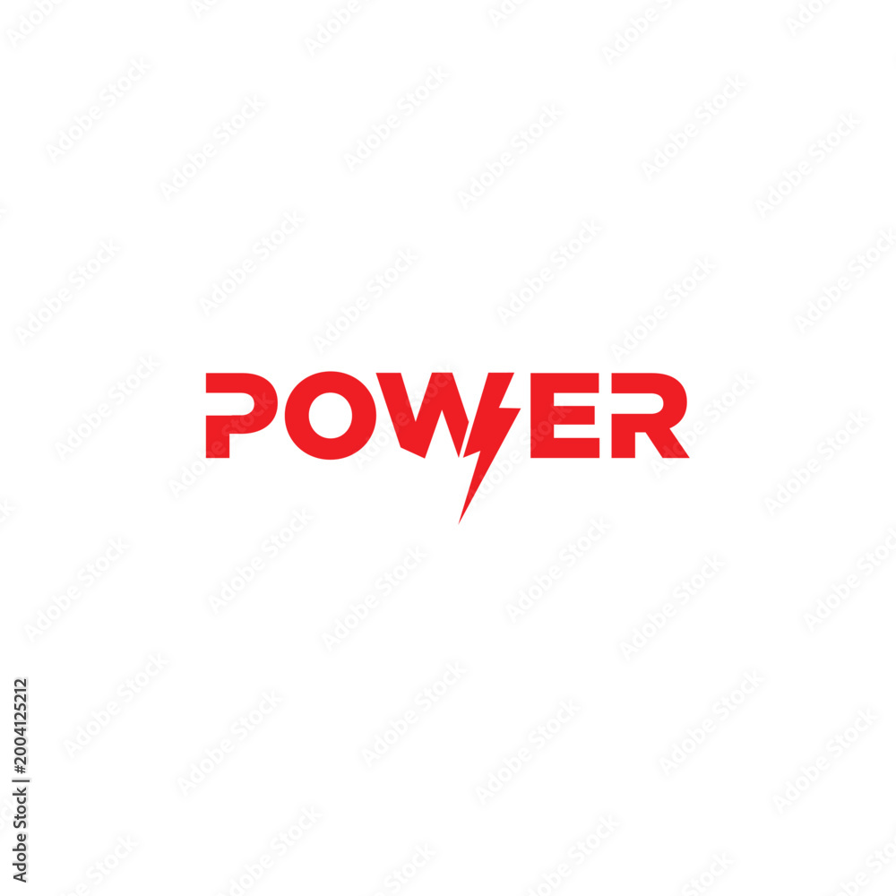 Obraz premium Power Logo Vector Simple Minimalist