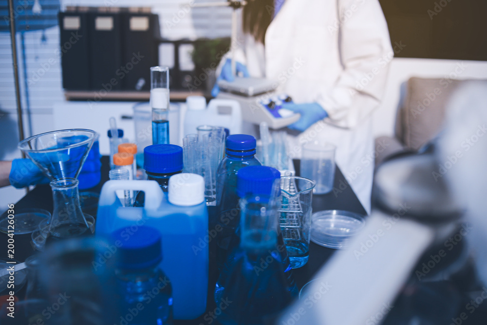 Fototapeta premium Researchers working in the clinical laboratory