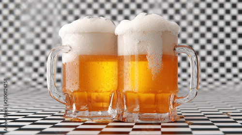 Two Cups of Color Drinks With Thick Foam