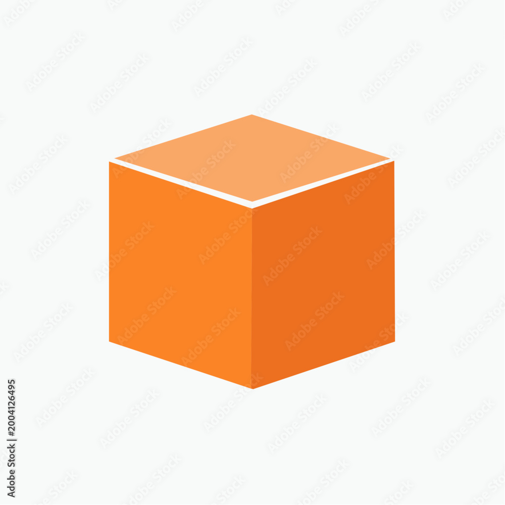 Fototapeta premium Orange 3D Cube Icon