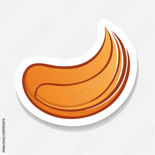 Stylized Orange Cashew Nut Icon