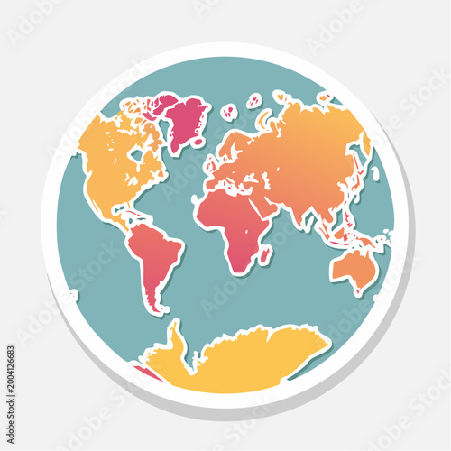 Stylized World Map Globe Illustration