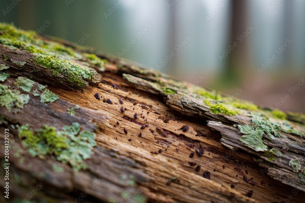 Fototapeta premium Close-up wood texture showing scuff marks from a fallen tree in a German woodland