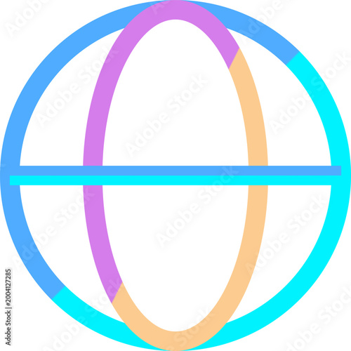 Minimalist colorful gradient global sphere logo design icon on white background representing global connectivity illustration