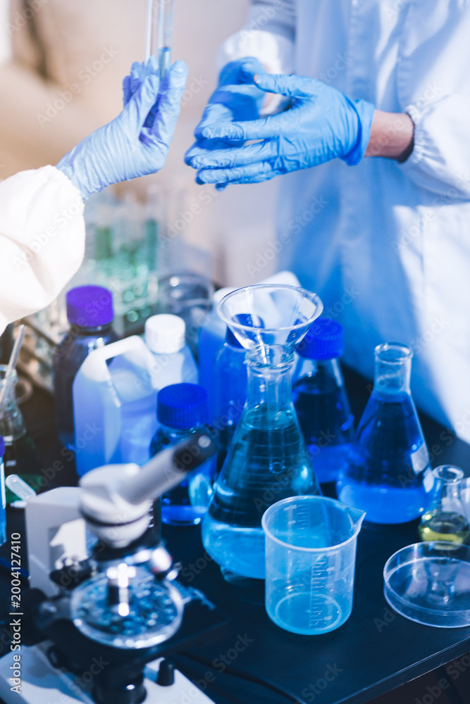 Fototapeta premium Researchers working in the clinical laboratory