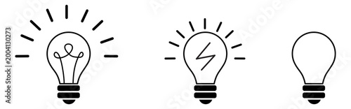 Light bulb icon set
