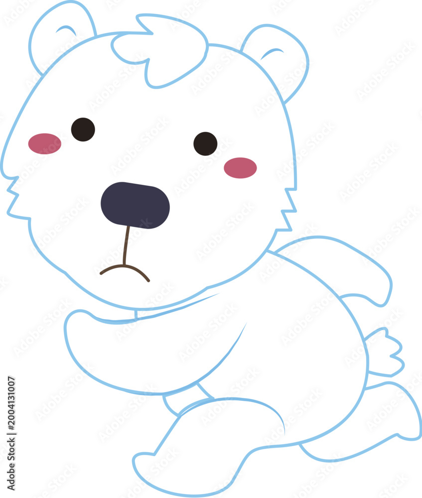 Fototapeta premium Lovely running polar bear