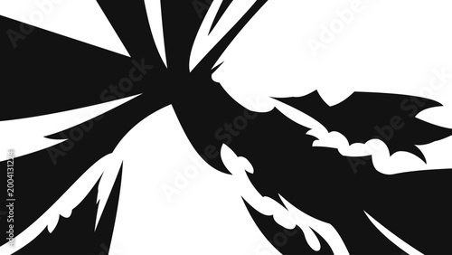  Dynamic explosion effect with sharp radial streaks and smoke-like shapes, ideal for comic action scenes, impact visuals, and dramatic design compositions.