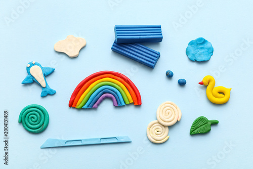 Colorful modeling clay figu...