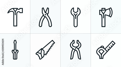 Foto Collection of various hand tools icons 3.