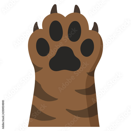 Cute Dog Paw Pads, Brindle Dog Paw, Flat Cartoon Pet Paw Icon PNG