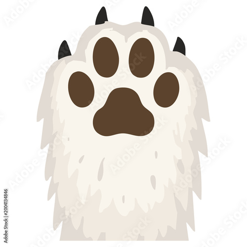 Cute Dog Paw Pads, Fluffy Dog Paw, Flat Cartoon Pet Paw Icon PNG