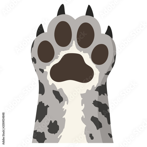 Cute Dog Paw Pads, Spotted Gray Dog Paw, Flat Cartoon Pet Paw Icon PNG